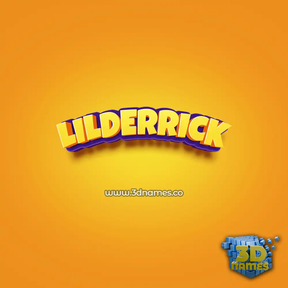 lilderrick in Orange Toon style - 3D name wallpaper