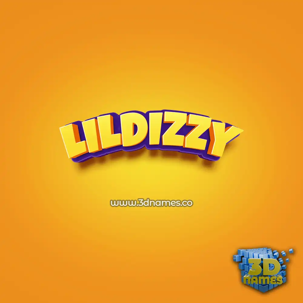 lildizzy in Orange Toon style - 3D name wallpaper