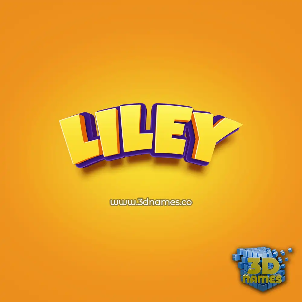 liley in Orange Toon style - 3D name wallpaper