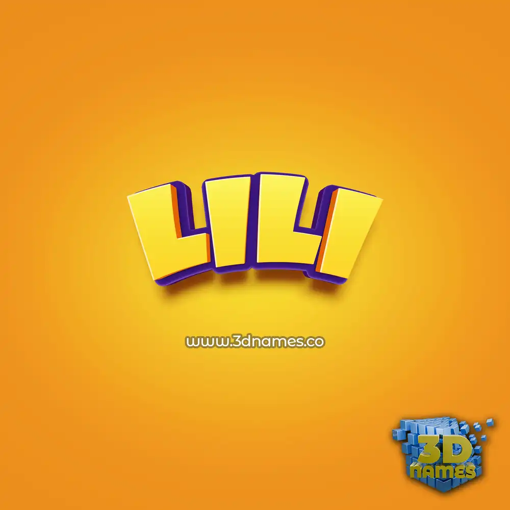 lili in Orange Toon style - 3D name wallpaper