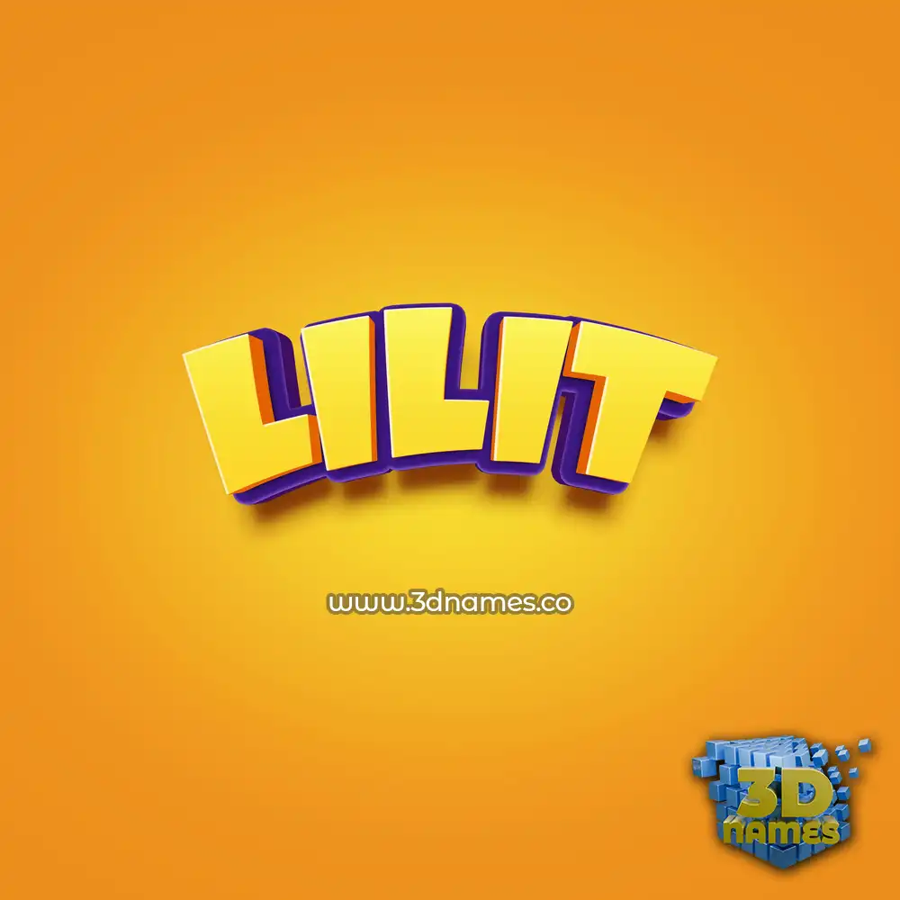 lilit in Orange Toon style - 3D name wallpaper