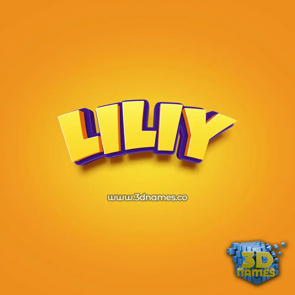 liliy in Orange Toon style - 3D name wallpaper
