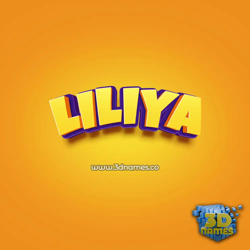 liliya in Orange Toon style - 3D name wallpaper