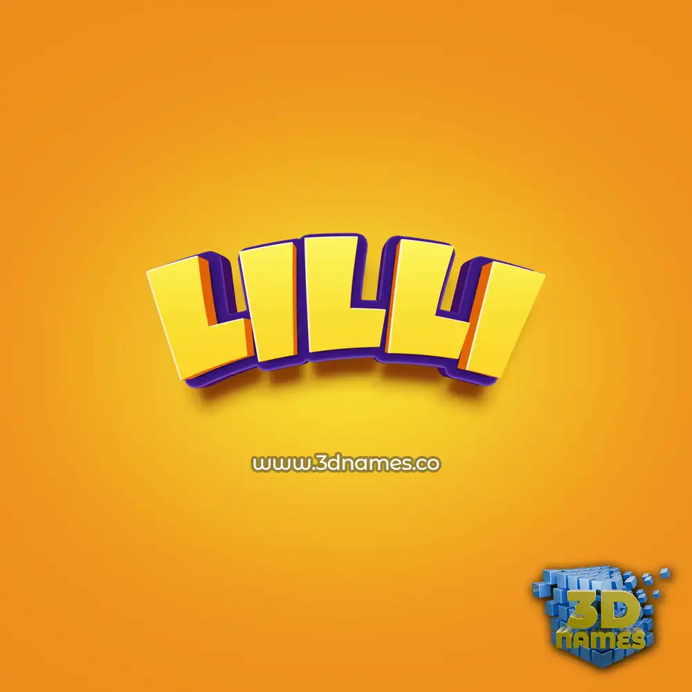 lilli in Orange Toon style - 3D name wallpaper