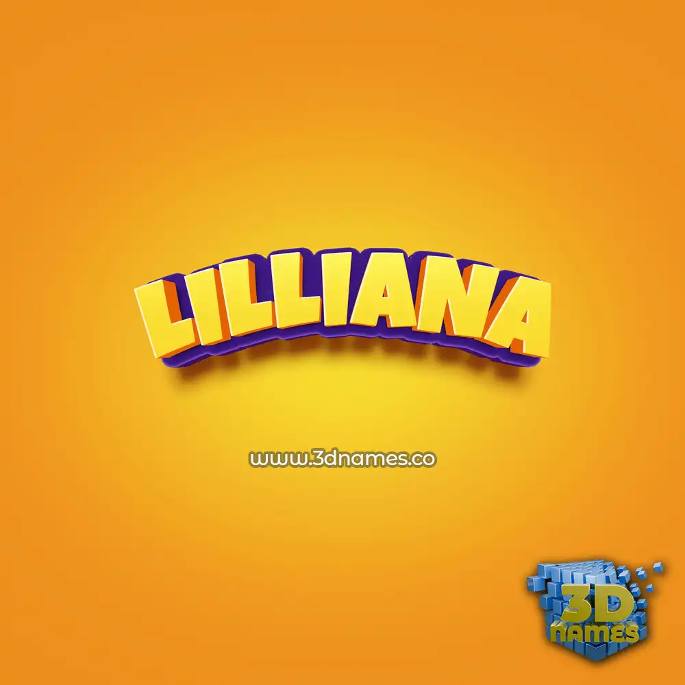 lilliana in Orange Toon style - 3D name wallpaper