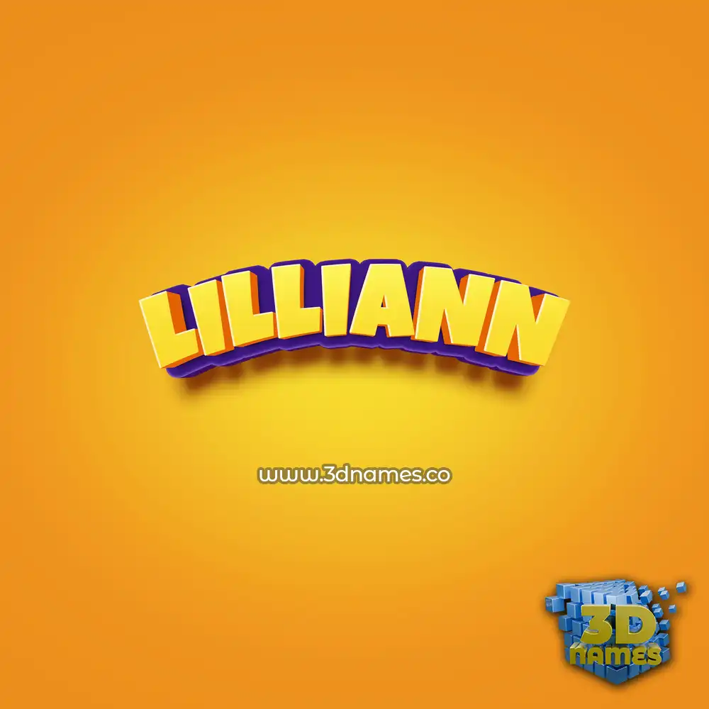 lilliann in Orange Toon style - 3D name wallpaper