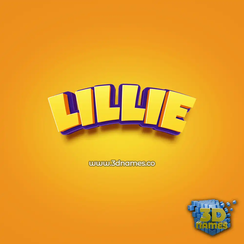lillie in Orange Toon style - 3D name wallpaper