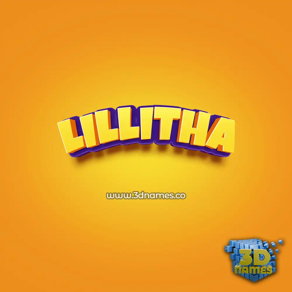 lillitha in Orange Toon style - 3D name wallpaper
