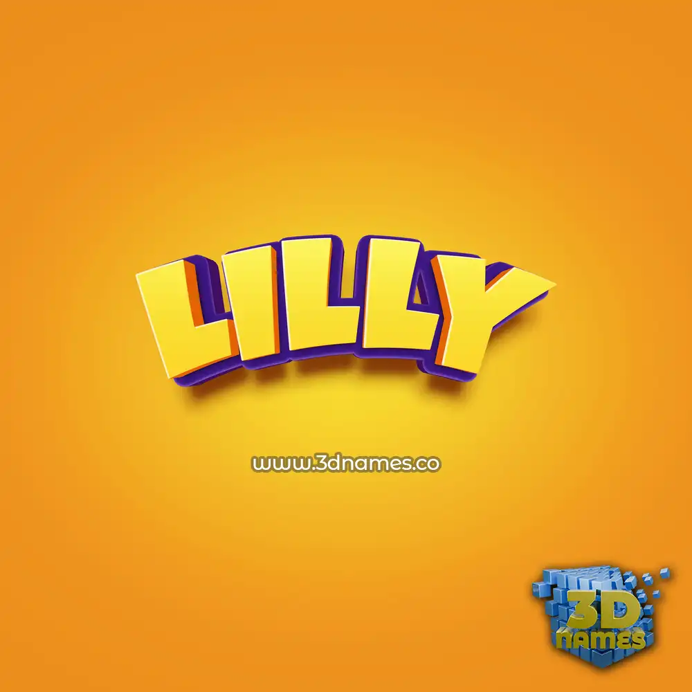 lilly in Orange Toon style - 3D name wallpaper