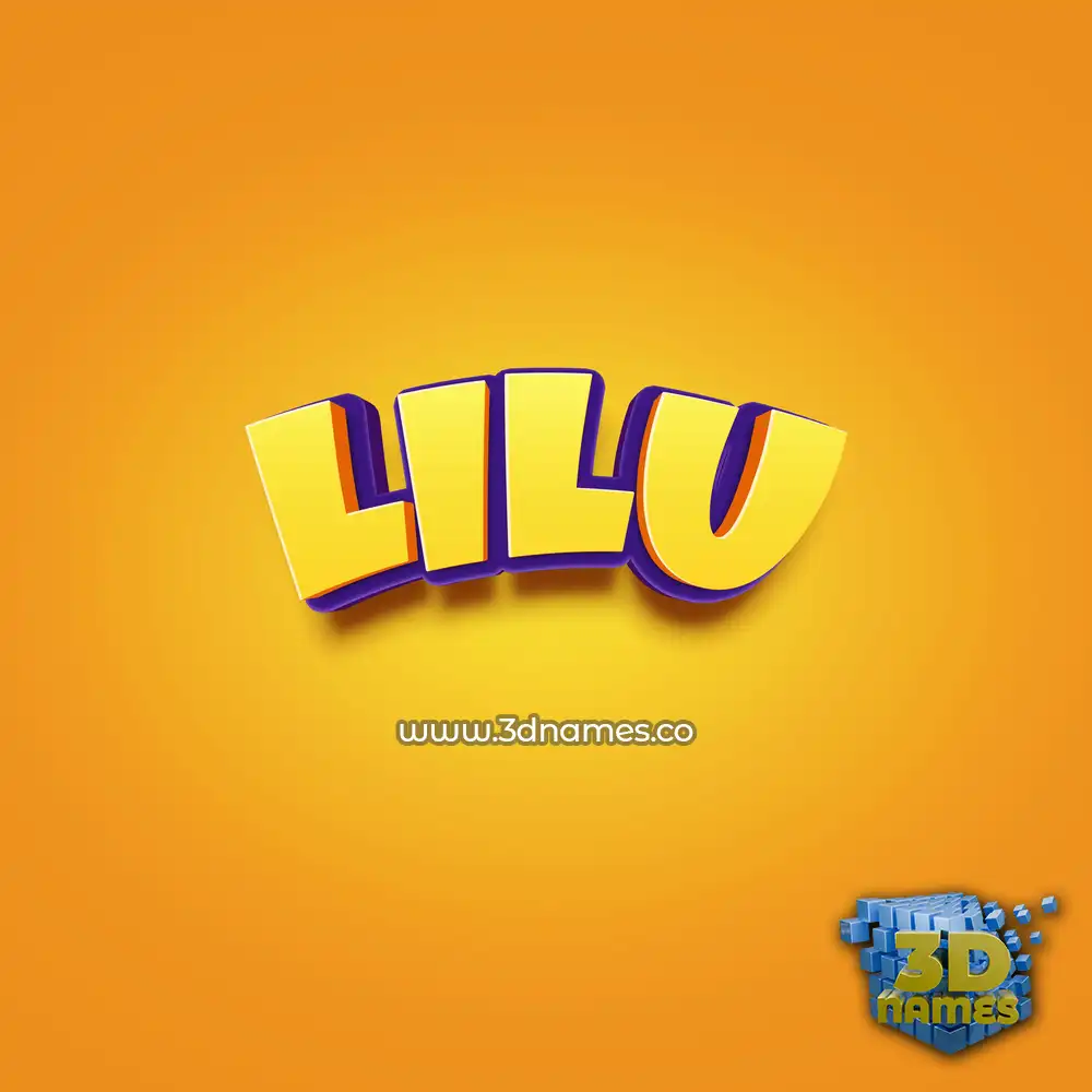 lilu in Orange Toon style - 3D name wallpaper