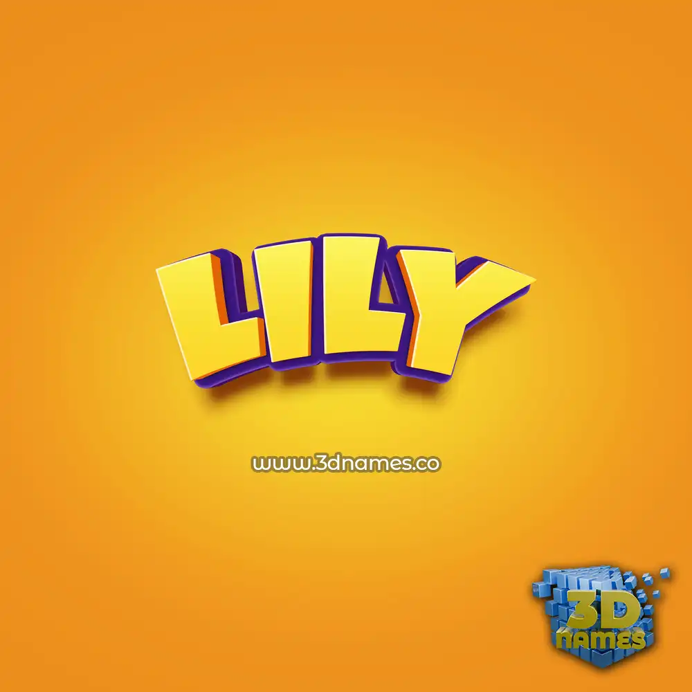 lily in Orange Toon style - 3D name wallpaper