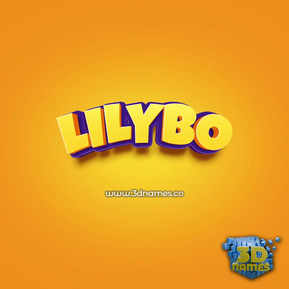 lilybo in Orange Toon style - 3D name wallpaper