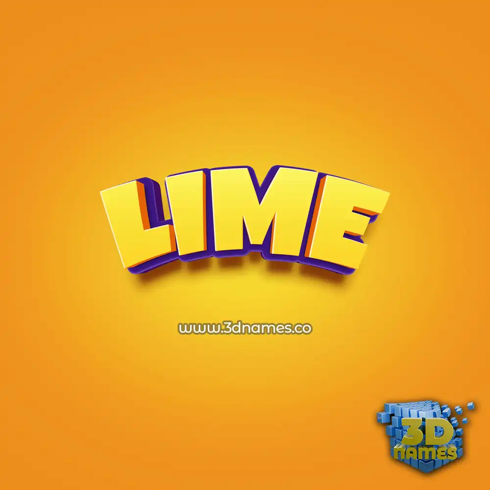 lime in Orange Toon style - 3D name wallpaper
