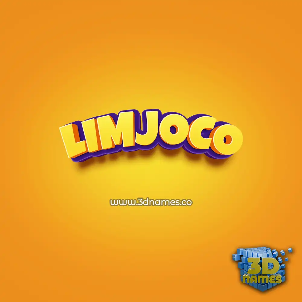 limjoco in Orange Toon style - 3D name wallpaper
