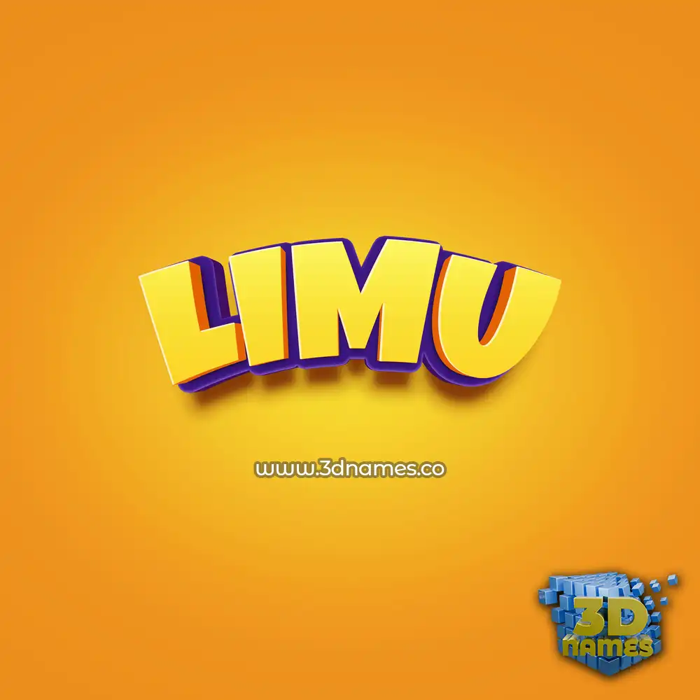 limu in Orange Toon style - 3D name wallpaper