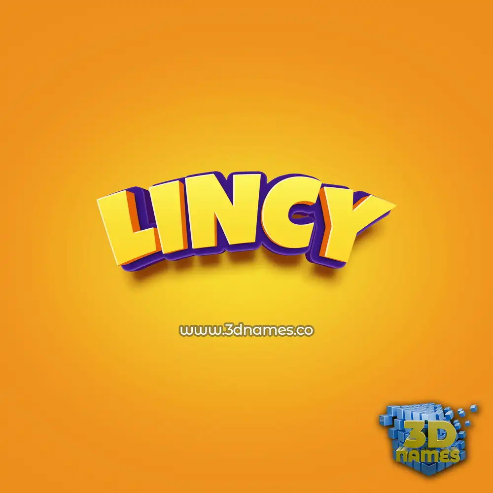 lincy in Orange Toon style - 3D name wallpaper