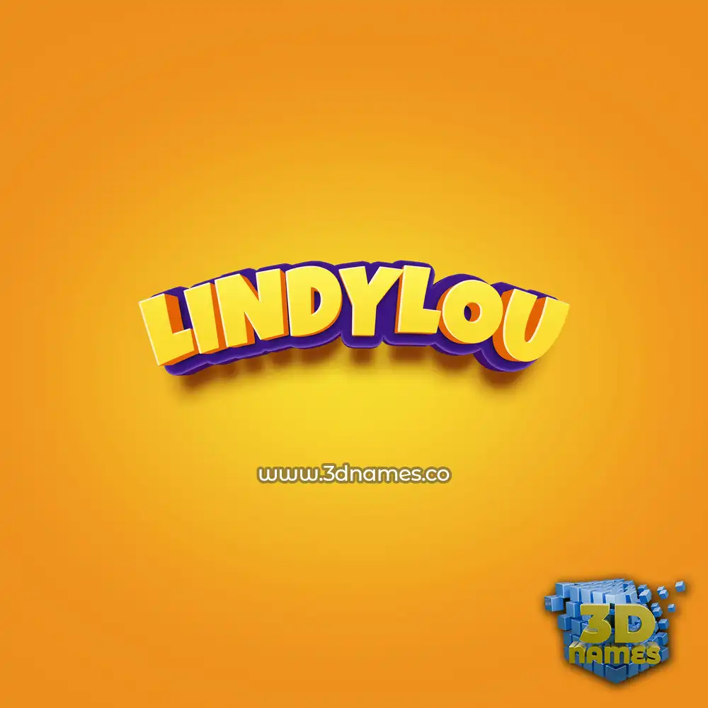 lindylou in Orange Toon style - 3D name wallpaper
