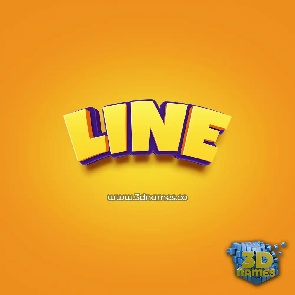line in Orange Toon style - 3D name wallpaper