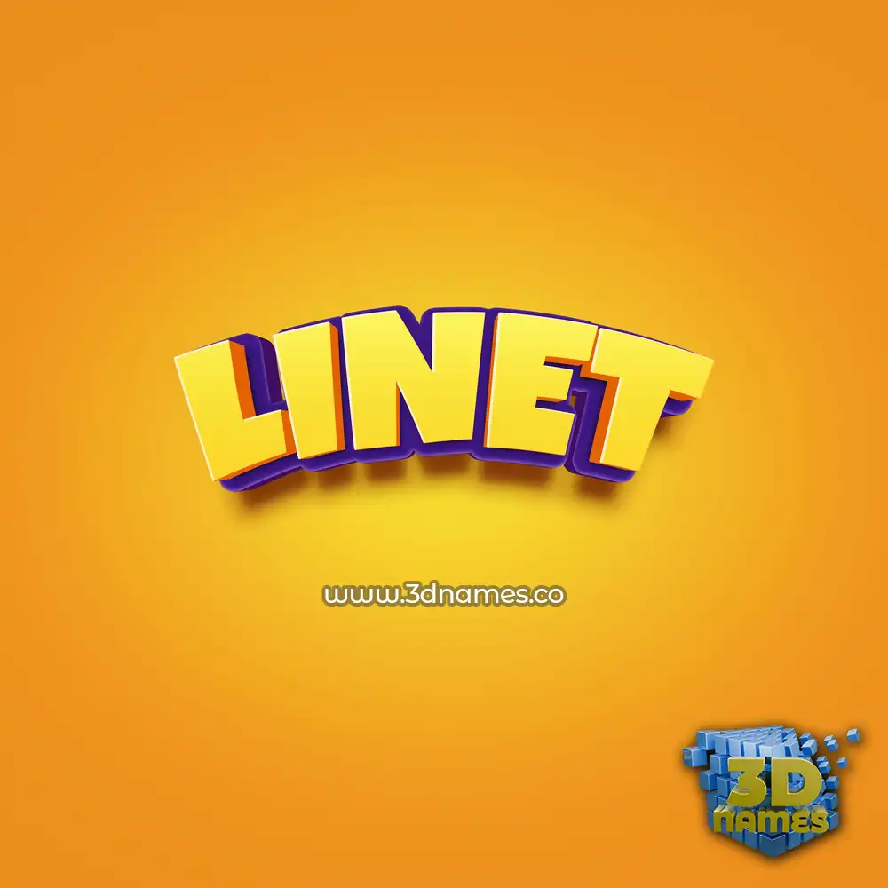 linet in Orange Toon style - 3D name wallpaper