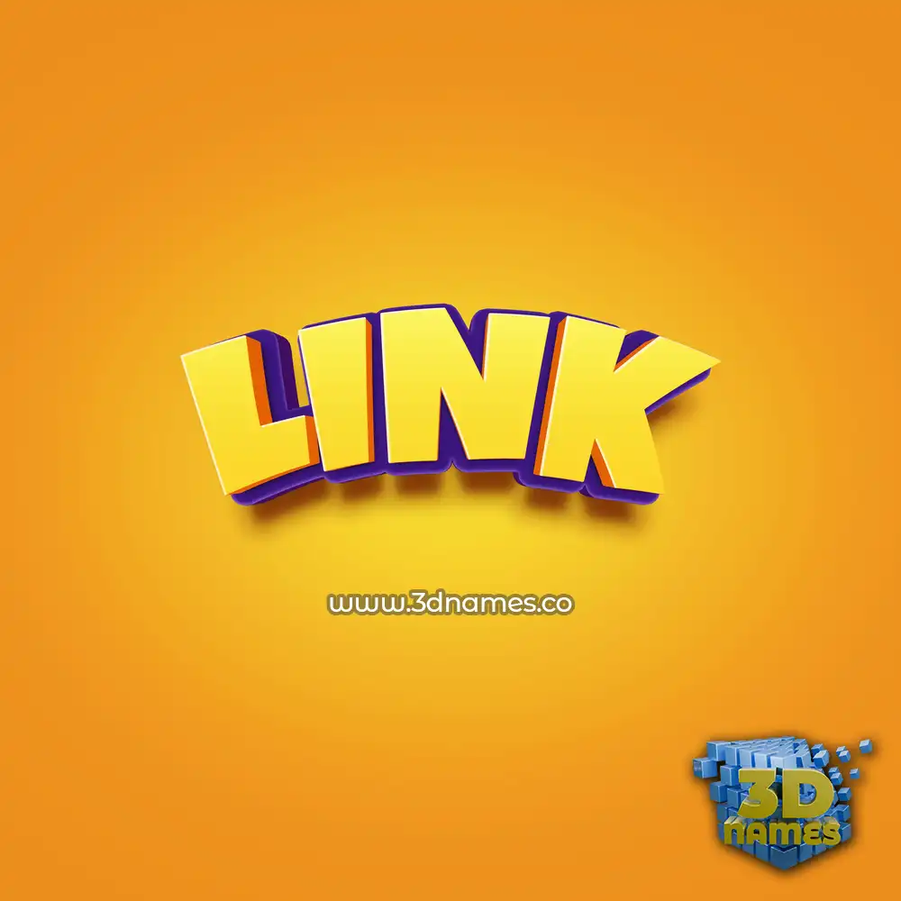 link in Orange Toon style - 3D name wallpaper