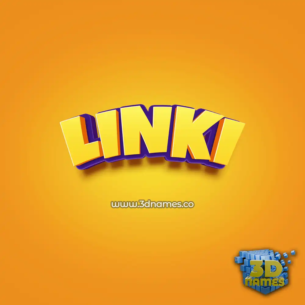 linki in Orange Toon style - 3D name wallpaper