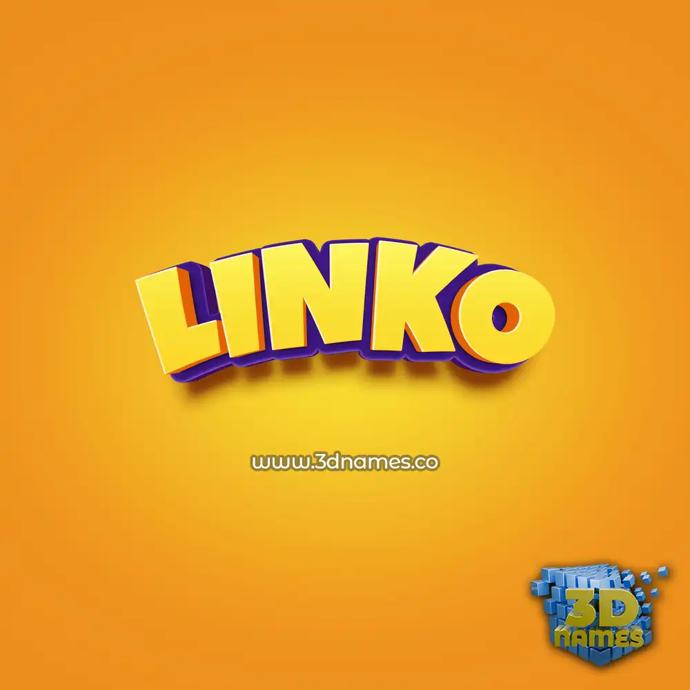 linko in Orange Toon style - 3D name wallpaper