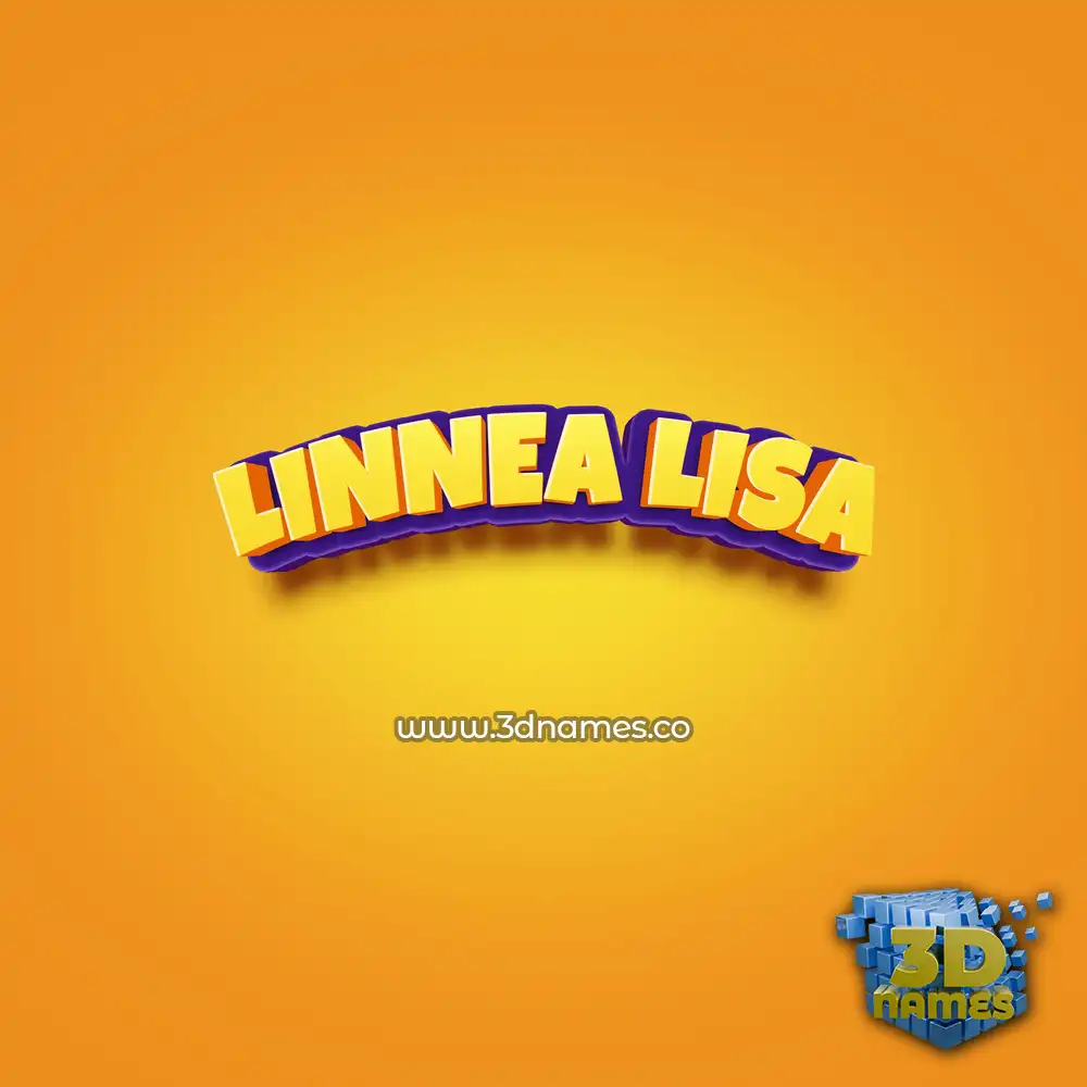 linnea lisa in Orange Toon style - 3D name wallpaper