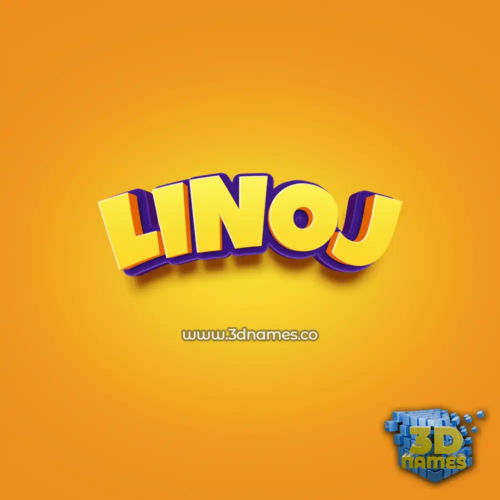linoj in Orange Toon style - 3D name wallpaper