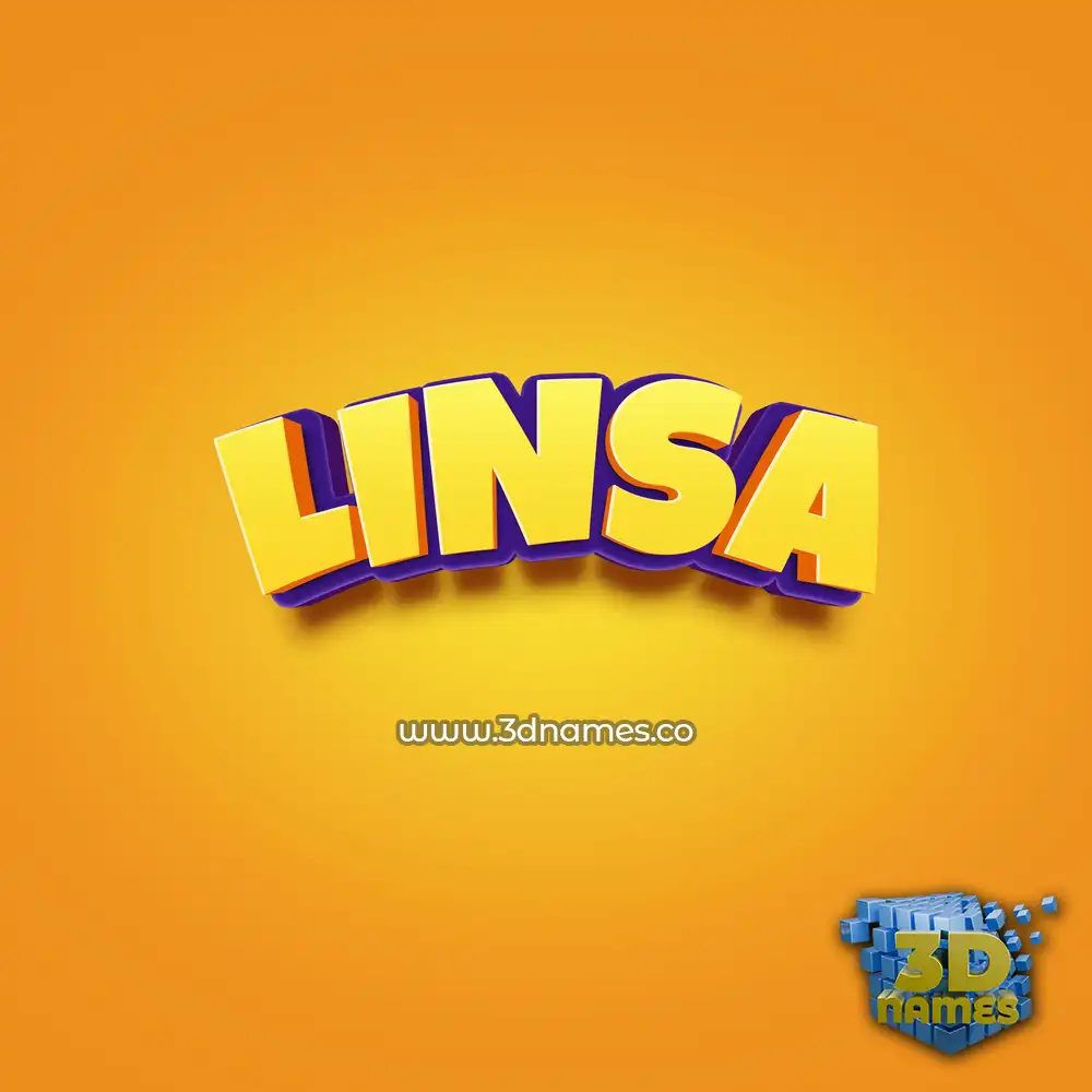 linsa in Orange Toon style - 3D name wallpaper