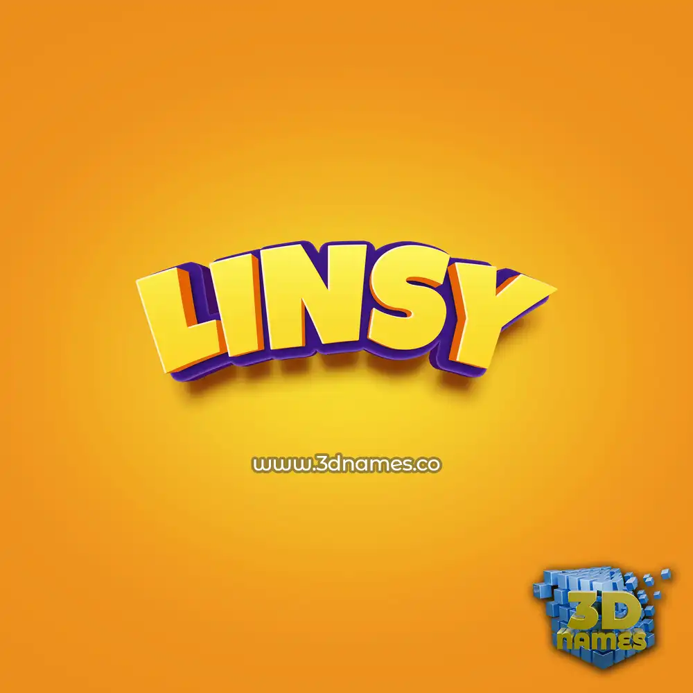 linsy in Orange Toon style - 3D name wallpaper