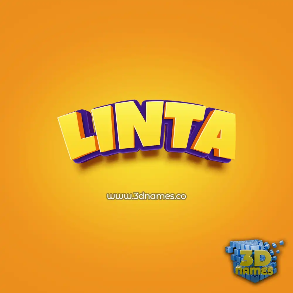 linta in Orange Toon style - 3D name wallpaper