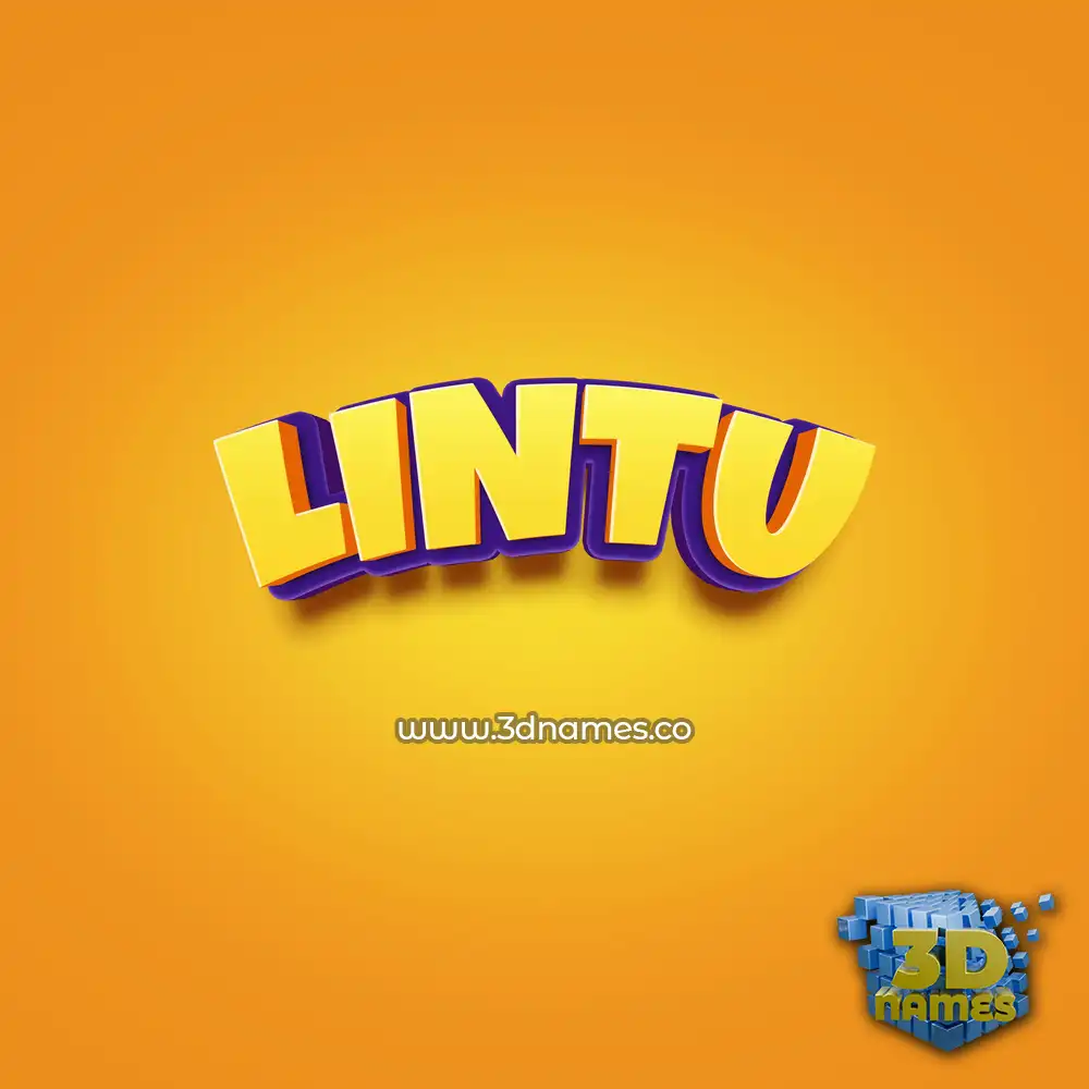 lintu in Orange Toon style - 3D name wallpaper