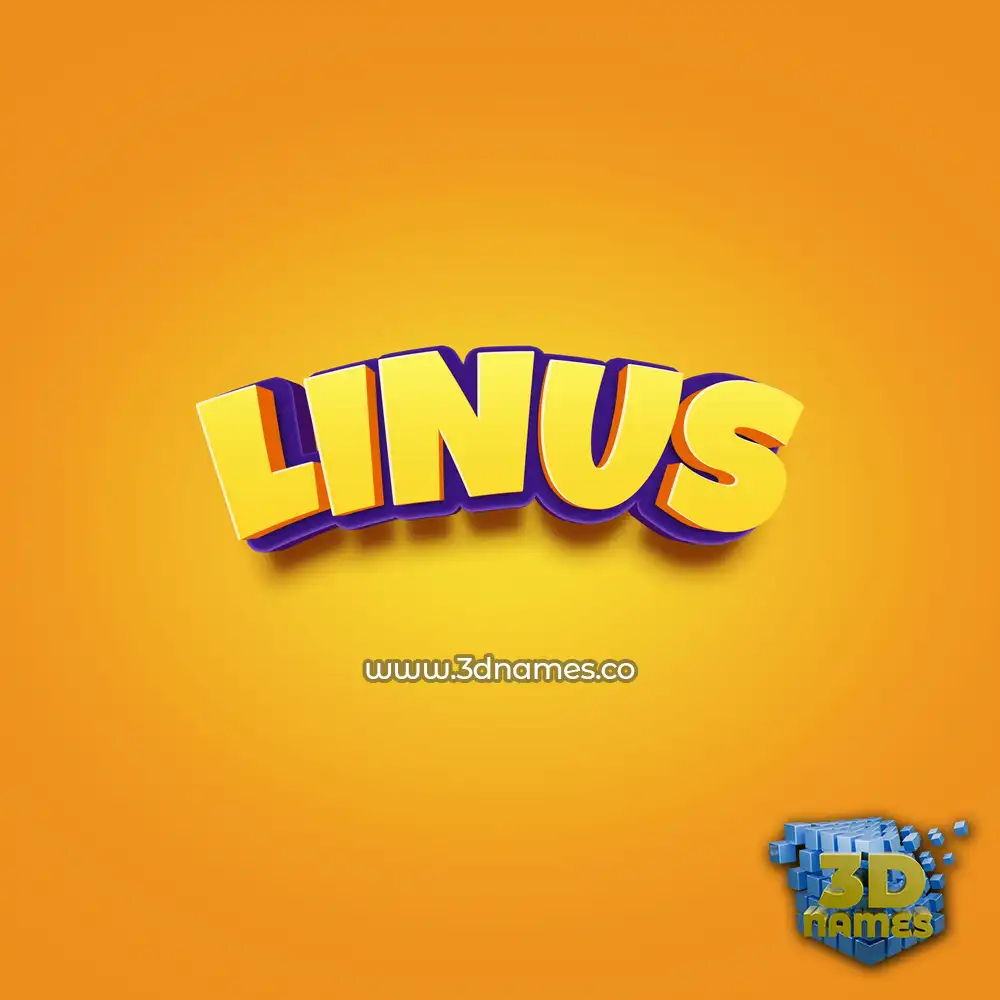 linus in Orange Toon style - 3D name wallpaper