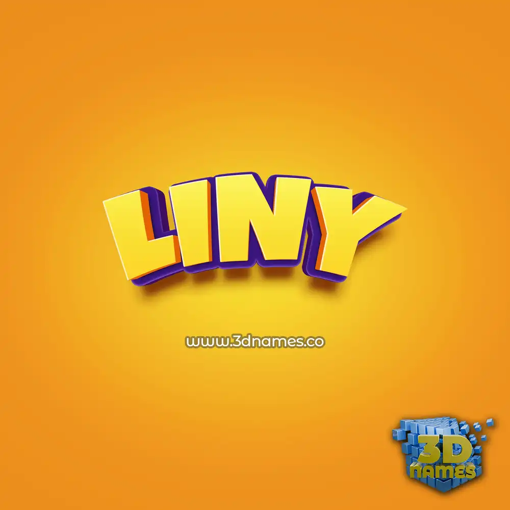 liny in Orange Toon style - 3D name wallpaper