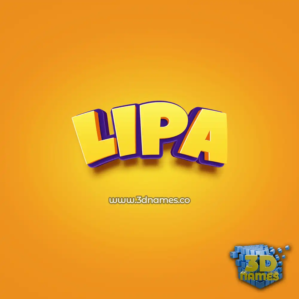 lipa in Orange Toon style - 3D name wallpaper