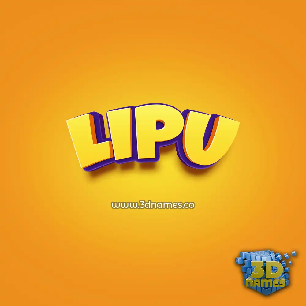 lipu in Orange Toon style - 3D name wallpaper