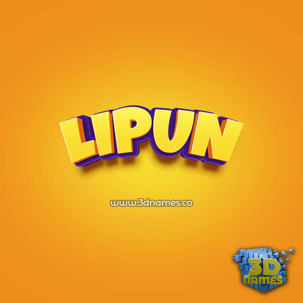 lipun in Orange Toon style - 3D name wallpaper