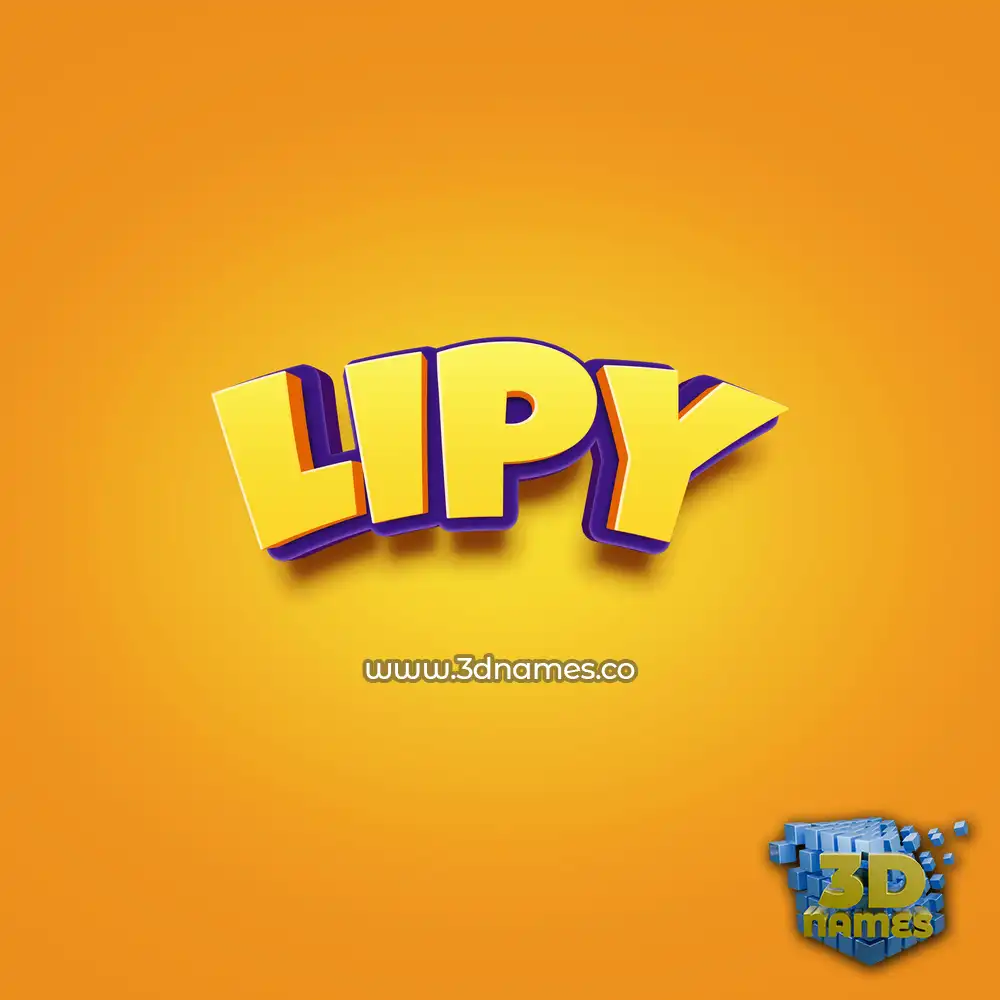 lipy in Orange Toon style - 3D name wallpaper