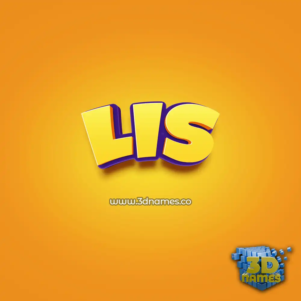 lis in Orange Toon style - 3D name wallpaper