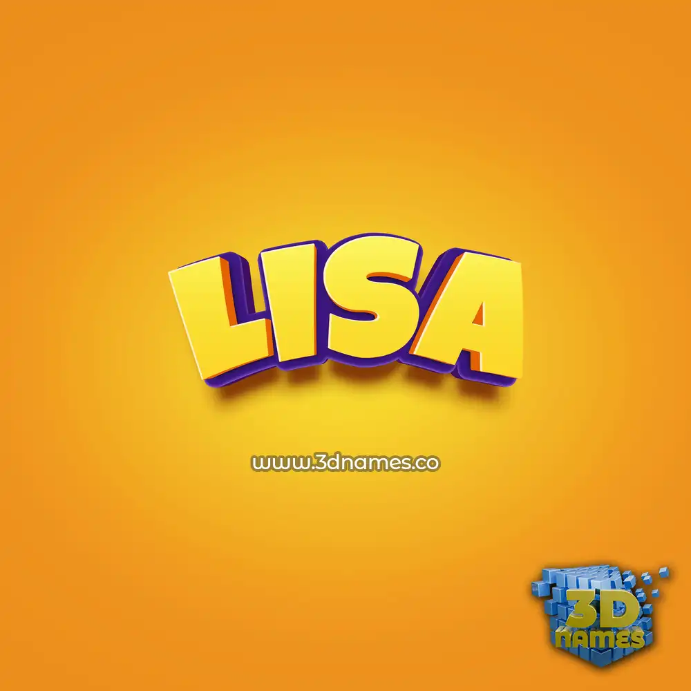 lisa in Orange Toon style - 3D name wallpaper
