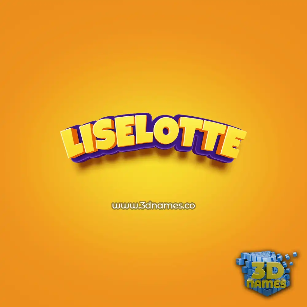liselotte in Orange Toon style - 3D name wallpaper