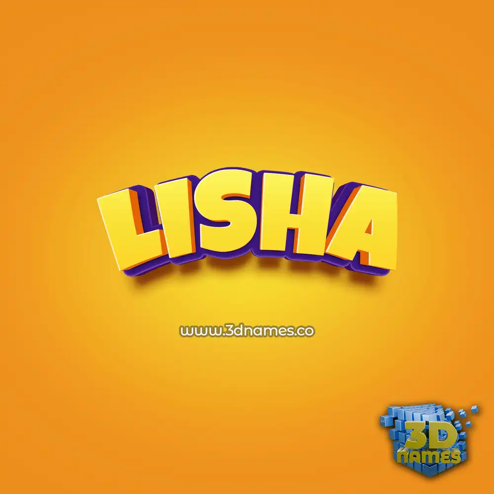 lisha in Orange Toon style - 3D name wallpaper