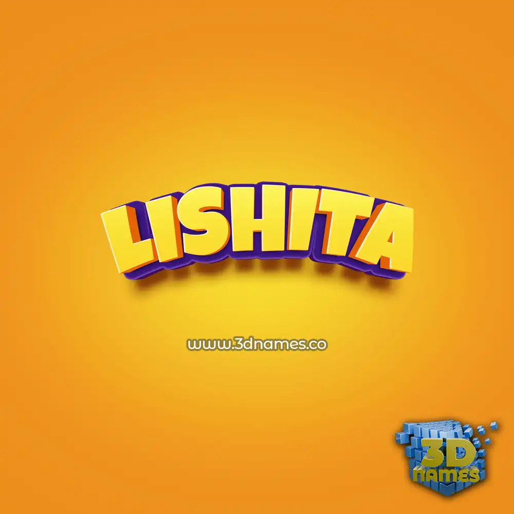 lishita in Orange Toon style - 3D name wallpaper