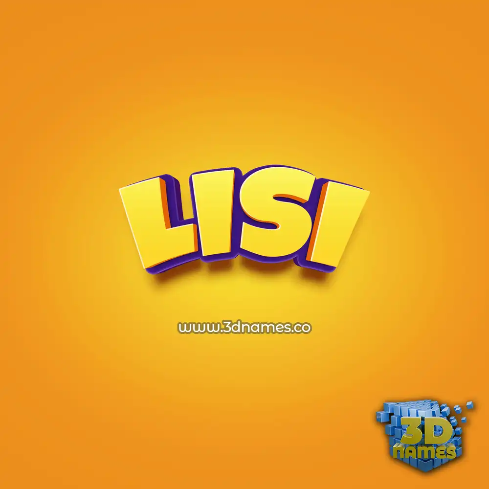 lisi in Orange Toon style - 3D name wallpaper