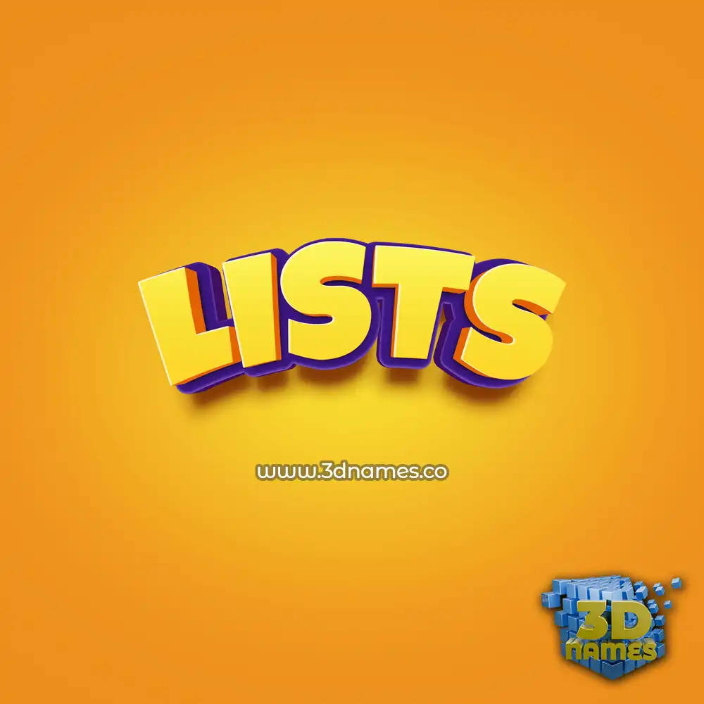 lists in Orange Toon style - 3D name wallpaper