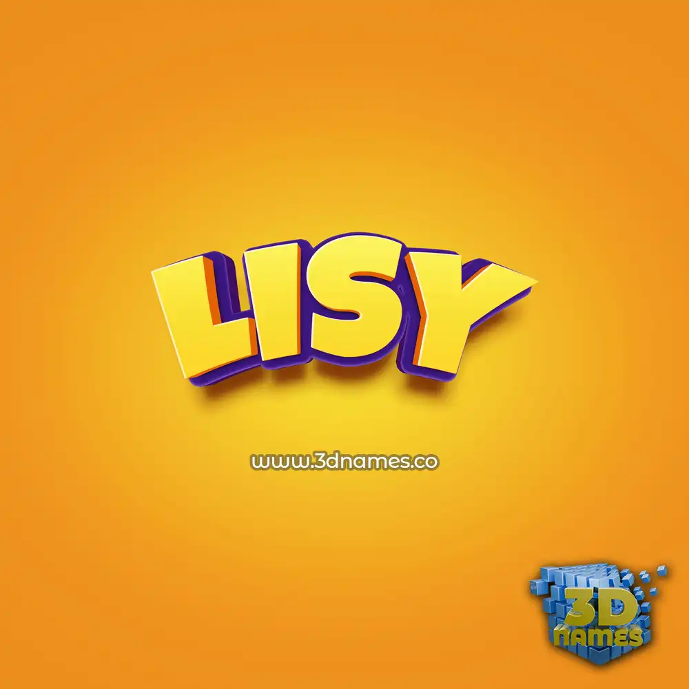 lisy in Orange Toon style - 3D name wallpaper