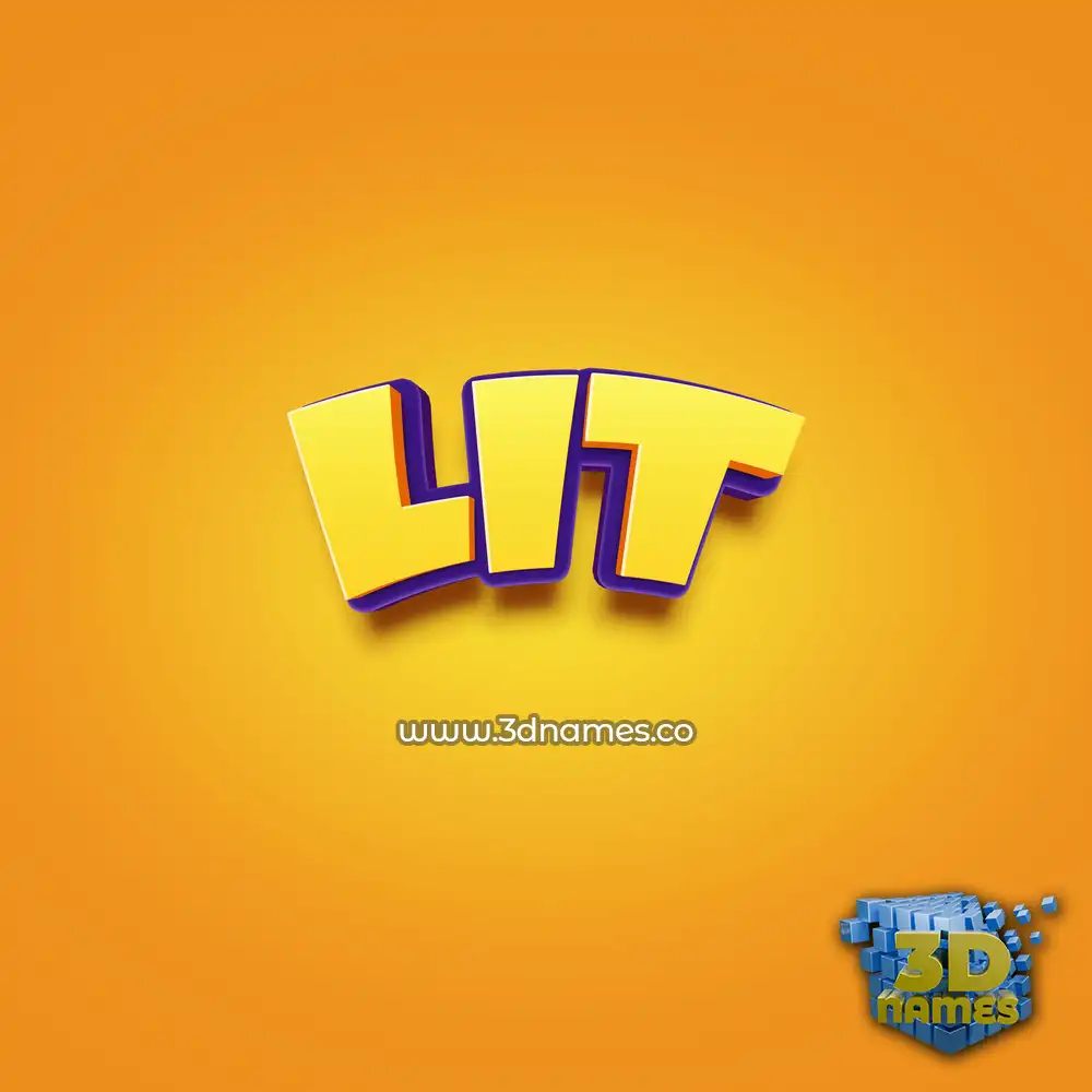 lit in Orange Toon style - 3D name wallpaper