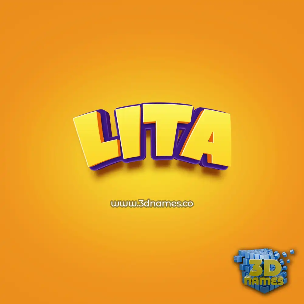 lita in Orange Toon style - 3D name wallpaper