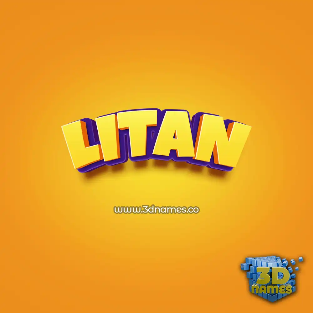 litan in Orange Toon style - 3D name wallpaper