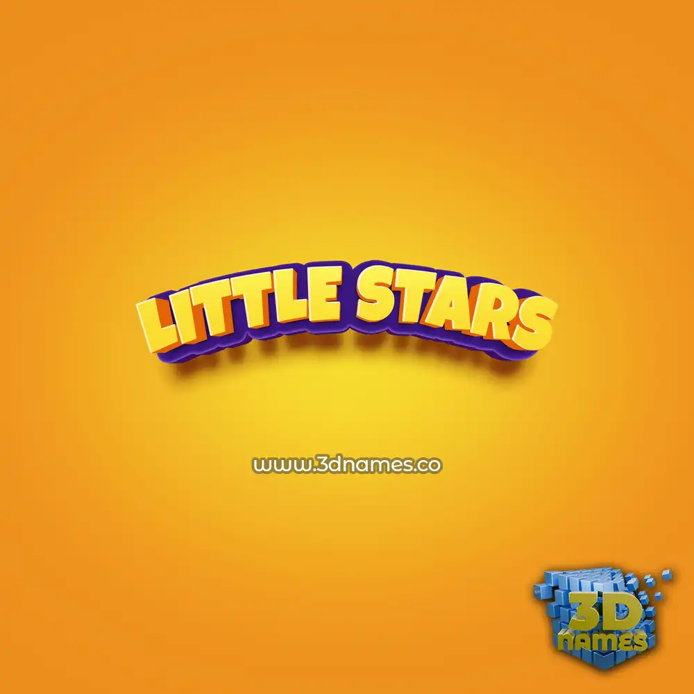 little stars in Orange Toon style - 3D name wallpaper